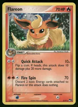 2026 Flareon 002/017 Rare Holo LP POP Series 3 Pokemon - Image 1