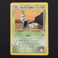 Pokemon TCG Card Brock's Golbat Gym Heroes LP 39/132 Vintage WOTC - LP+ - Image 1