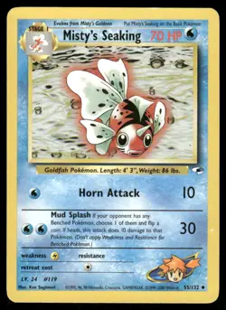 Pokemon Cards Misty's Seaking 55/132 Gym Heroes Uncommon LP - Image 1