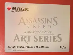 MAGIC, MTG: ADE'WALE', BREAKER OF CHAINS, ACR 14/20 ART CARD /GOLDEN SIGNATURE - Image 3