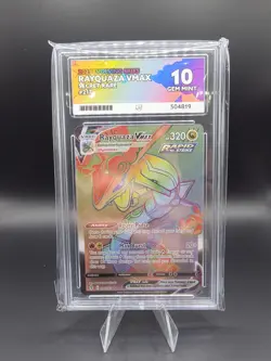 Pokemon Evolving Skies Rayquaza VMAX Rainbow Card 217/203 - ACE 10 GEM MINT - Image 1