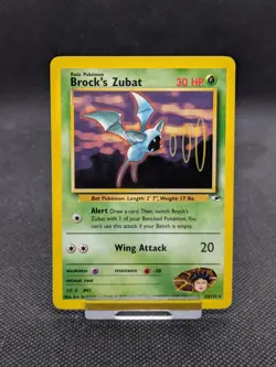 Brock's Zubat 24/132 Rare Gym Heroes Pokemon WOTC LP EXCELLENT - Image 1