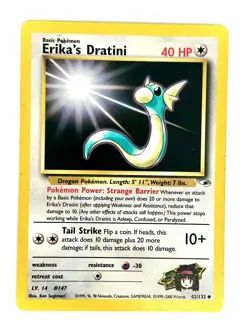 Erika's Dratini 42/132 Uncommon Gym Heroes Pokemon Unlimited Lightly Played - Image 1