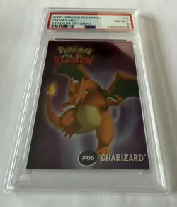 2000-01 Danone Pokemon Stadium Tip Shiny Charizard PSA 8 #2 (POP 29) - Image 2