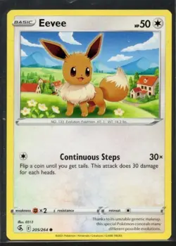 Eevee 205/264 Common Pokemon SWSH08: Fusion Strike NM - Image 1