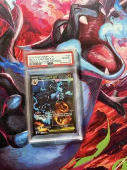 2025 POKEMON PFL EN-PHANTASMAL FLAMES #125 MEGA CHARIZARD X EX PSA GEM MINT 10 - Image 3