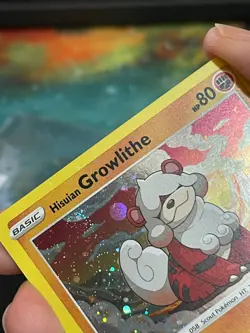 POKEMON HISUIAN GROWLITHE 070/189 COMMON COSMOS HOLO WITH SWIRL ASTRAL RADIANCE - Image 3