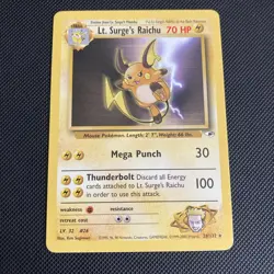 Pokemon TCG Lt. Surge's Raichu Gym Heroes 28/132 Regular Unlimited Rare - Image 1