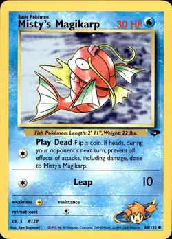 POKEMON MISTY'S MAGIKARP 88 GYM CHALLENGE 132 COMMON UNLIMITED LP - Image 1