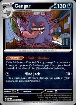 POKEMON GENGAR 050/088 PERFECT ORDER RARE REVERSE HOLO LP - Image 1