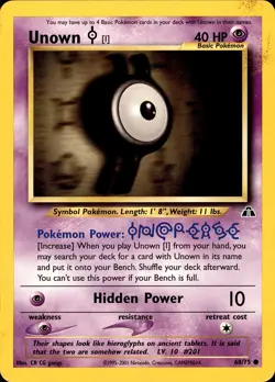 POKEMON UNOWN [I] 68 NEO DISCOVERY 75 COMMON UNLIMITED MP - Image 1