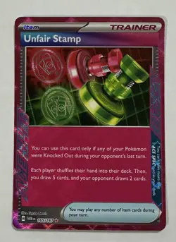Pokemon Ace Spec Unfair Stamp Holo Trainer-Item Sv06 TWM 165/167 - Image 1