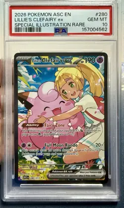 Lillie's Clefairy ex SIR 280/217 2026 Pokemon Ascended Heroes English PSA 10 GEM - Image 1