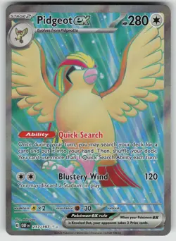 Pidgeot ex 217/197 Ultra Rare Obsidian Flames Pokemon Near Mint - Image 1