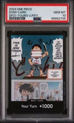 PSA 10 Young Luffy DON!! Card (DF01) Devil Fruits Collection Vol.1 One Piece - Image 1