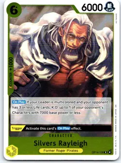 Silvers Rayleigh OP14-108 Rare The Azure Sea's Seven One Piece Foil NM - Image 1