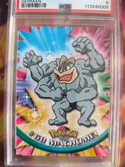 Pokemon Card Machamp Machomei Topps 1999 Blue Logo German Deutsch PSA 8 - Image 3