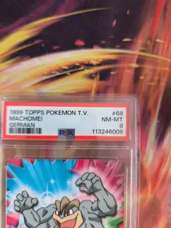 Pokemon Card Machamp Machomei Topps 1999 Blue Logo German Deutsch PSA 8 - Image 4