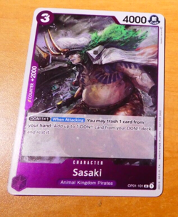 ONE PIECE ROMANCE DAWN ENGLISH CARD HOLO GAME CARTE PROMO HOLO SASAKI OP01-101 M - Image 1