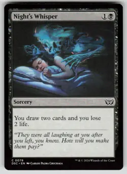 Night's Whisper Normal C Commander: Duskmourn: House of Horror 79 NM - Image 1
