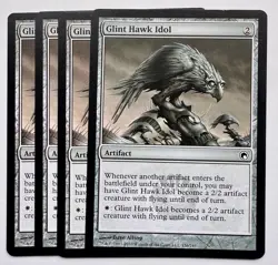 Glint Hawk Idol *PLAYSET* Magic MtG x4 Scars of Mirrodin LP - Image 1