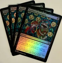 x4 Ruthless Negotiation - Foil U MTG Bloomburrow M/NM, English Playset - Image 1