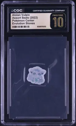 2022 Pokemon Center Assort Seals Evolution Stones Alolan Vulpix CGC 10 PRISTINE - Image 1