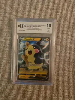 Pokemon Champions Path Promo Morpeko V Holo # SWSH056 BCCG 10 Mint - Image 1