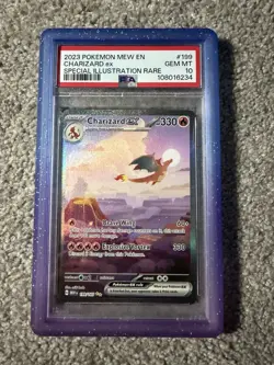 Pokemon TCG Charizard EX 199/165 Scarlet Violet 151 English Version SIR PSA 10 - Image 1