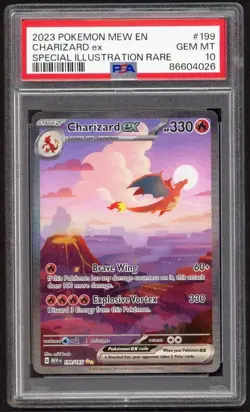 Pokemon TCG Charizard EX 199/165 Scarlet Violet 151 English Version SIR PSA 10 - Image 1