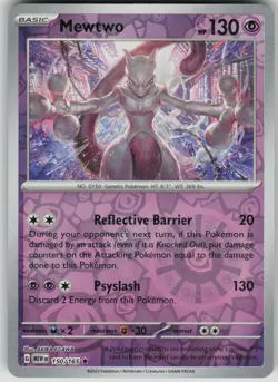 Pokemon TCG Mewtwo Rare Reverse Holo SV: Scarlet & Violet 151 150/165 - Image 1