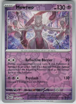 Pokemon TCG Mewtwo Rare Reverse Holo SV: Scarlet & Violet 151 150/165 - Image 1
