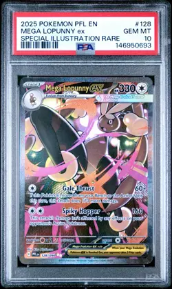 2025 POKEMON PFL EN-PHANTASMAL FLAMES #128 MEGA LOPUNNY EX PSA 10 - Image 1