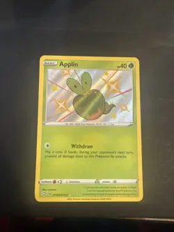 Pokemon TCG Shining Fates Holo Applin SV012/SV122 Rare Shiny Holo Card - Image 1