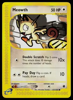 Pokemon Card - Meowth Expedition Base Set 121/165 Common - Image 1