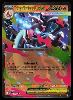 Mega Charizard X ex 029 Holo Mega Evolution Promo Pokemon Card - Image 1