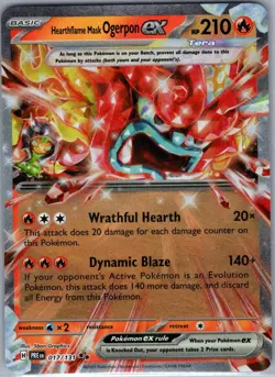 Hearthflame Mask Ogerpon ex - 017/131 Prismatic Evolutions - Pokemon Card - NM - Image 1