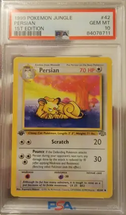 1999 Pokemon Jungle 1st Edition #42 Persian - PSA10 GEM MINT - Image 1