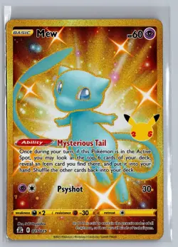 Mew 025/025 Holo Rare Celebrations Pokemon Near Mint - Image 1