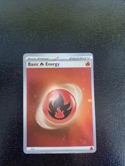 Miscut/Error/. Scarlet And Violet Pokemon Basic Energy Fire SVE 002 Cosmos Holo - Image 5