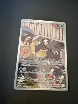 Pokemon TCG Houndour 204/197 Obsidian Flames Holo Illus Rare EN 2023 - Image 1