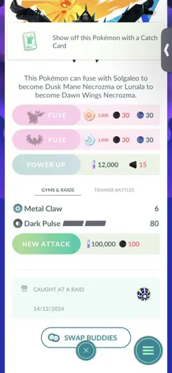 Pokemon Go Legendary/ultrabeast Shiny Necrozma (High CP) - Image 2
