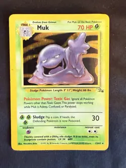 Muk 13/62 Holo Fossil Vintage Pokemon HP/Damaged - Image 1