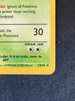 Muk 13/62 Holo Fossil Vintage Pokemon HP/Damaged - Image 5