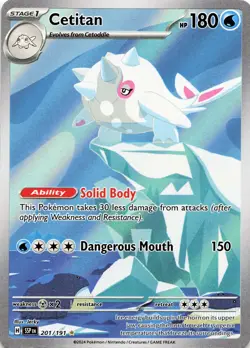 POKEMON Cetitan #201/191 Holofoil SV08: Surging Sparks NM - Image 1