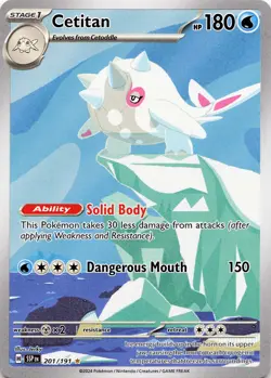 POKEMON Cetitan #201/191 Holofoil SV08: Surging Sparks NM - Image 3