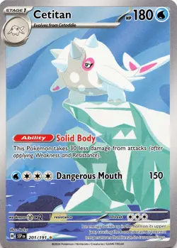 POKEMON Cetitan #201/191 Holofoil SV08: Surging Sparks NM - Image 5