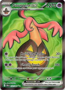 POKEMON Gourgeist ex #102/086 Holo ME04: Chaos Rising NM - Image 1