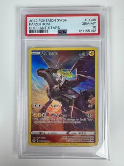 2022 POKEMON SWORD & SHIELD BRILLIANT STARS #TG05 FULL ART/ZEKROM PSA 10 - Image 3