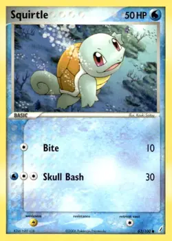 Squirtle 63/100 Common Crystal Guardians Pokemon Lightly Played - Image 1